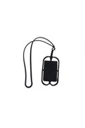 Hondep Siyah Telefon Boyun Askısı Kart Hazneli Tüm Modeller Ile Uyumlu Silikon Ergonomik Kılıf Aksesuar