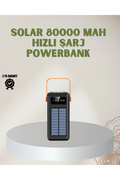 Butik Powerbank Solar Fenerli Çoklu Kablolu Taşınabilir Şarj Aleti
