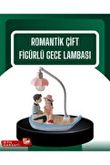 Butik El Ele Tutuşan Çift Figürlü Dekoratif Gece Lambası Romantik Tasarım
