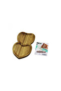 Go İthalat Akasya Kalpli 2 Bölmeli Ahşap Servis Sunum Tepsi - Tahtası 25 X 14 X 1.4Cm (5324)