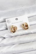 Butik 316L Çelik Gold Renk Sarmal Model Kadın Küpe
