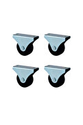 Evimdeyokyok Furç Sabit Teker - 56Mm - Siyah Hks231 - 4 Adet