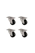 Evimdeyokyok Furç Tablalı Bilyalı Teker - 38Mm - Siyah Hks234 - 4 Adet
