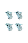Evimdeyokyok Furç Tablalı Bilyalı Teker - 32Mm - Şeffaf Hks239 - 4 Adet