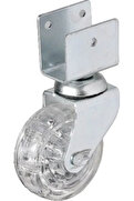 Evimdeyokyok 328 - 50X20 Mm Şeffaf Makaralı Kısa U Tablalı Teker 4 Adet
