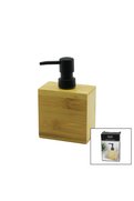 Go İthalat Dikdörtgen Ahşap Bambu Sıvı Sabunluk Siyah Plastik Pompa 5.8 X 9.9Cm - Y 10Cm