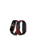 Evimdeyokyok Xiaomi Mi Band 6 Spor Delikli Kordon - Siyah-Kırmızı