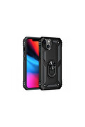 Evimdeyokyok Apple İphone 14 Plus Kılıf Sofya Yüzüklü Silikon Kapak - Siyah
