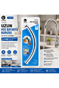 Go İthalat Kuğu Evye - Lavabo Uzun Mix Batarya Borusu Krom Kaplama - Vakumlu - Süzgeçli Uç () Glbl-Stl57839