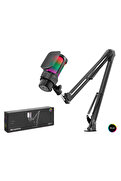 Evimdeyokyok Rgb Mikrofon Seti Boom Mikrofon Kolu Type-C 192Khz 24Bit Siyah M835B
