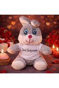 Evimdeyokyok Sevimli Seni Seviyorum Tişörtlü Peluş Tavşan