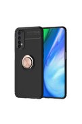Evimdeyokyok Realme 7 Kılıf Range Yüzüklü Silikon - Siyah-Gold
