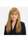 Evimdeyokyok Altın Renk Düz Kesim İçi Astarlı Uzun Parti Peruğu Takma Saç