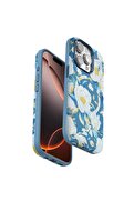 Ethab Ticaret Glb-Stl41414 Onegif İphone 15 Pro Flower Series Magsafe Kapak - Mavi
