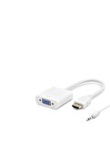 Evimdeyokyok Hdmi To Vga Dişi Ses Çıkışlı Görüntü Dönüştürücü 1080P - Beyaz Hdx2019B