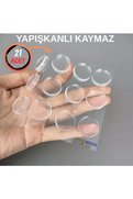 Evimdeyokyok Mobilya Dolap Kapağı Ses Önleyici Cam Kesme Tahtası Ayağı Şeffaf Yapışkanlı Stoper Ayak 21 Adet