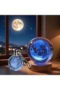 Evimdeyokyok Dolunay Tasarımlı Renk Değiştiren Cam Küre Ve Anahtarlık Set