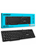 Go İthalat Kablolu Standart Ofis Klavye Siyah Q Klavye Kb-517U () Glbl-Stl57839