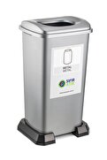Kartem Sıfır Atık Çöp Kovası 70 Litre Gri Metal Atık