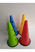 Gihamsport 42 Cm Delikli Antrenman Hunisi ( 12 Li Set ) Yeşil - Sarı - Kırmızı - Mavi - Beyaz