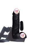 Meyrabest Dildo Series Kassadin 20 Mod Kemerli Zenci Titreşimli Penis 17.5 Cm