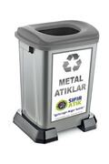 Şen Yayla Sıfır Atık Geri Dönüşüm Kutusu 50 Lt Gri-Metal Atıklar