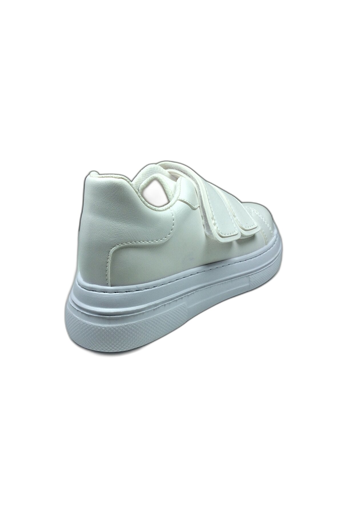 1087 Kız Çocuk Beyaz Cırtlı Sneaker Spor Ayakkabı