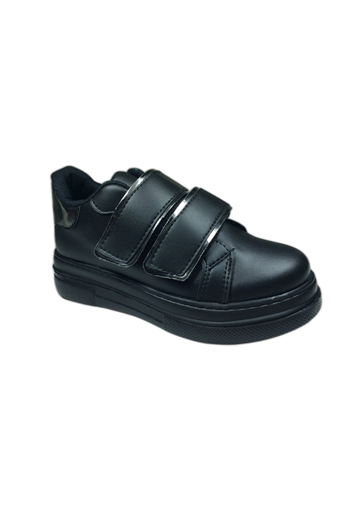 OrtopedikAL 1087 Kız Çocuk siyah-platin Cırtlı Sneaker Spor Ayakkabı