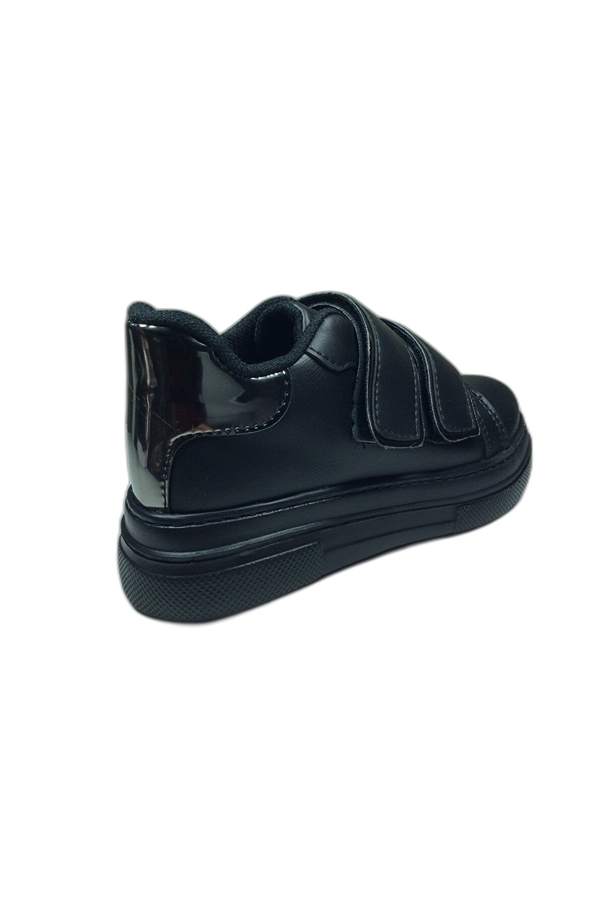 1087 Kız Çocuk Si̇yah-Plati̇n Cırtlı Sneaker Spor Ayakkabı