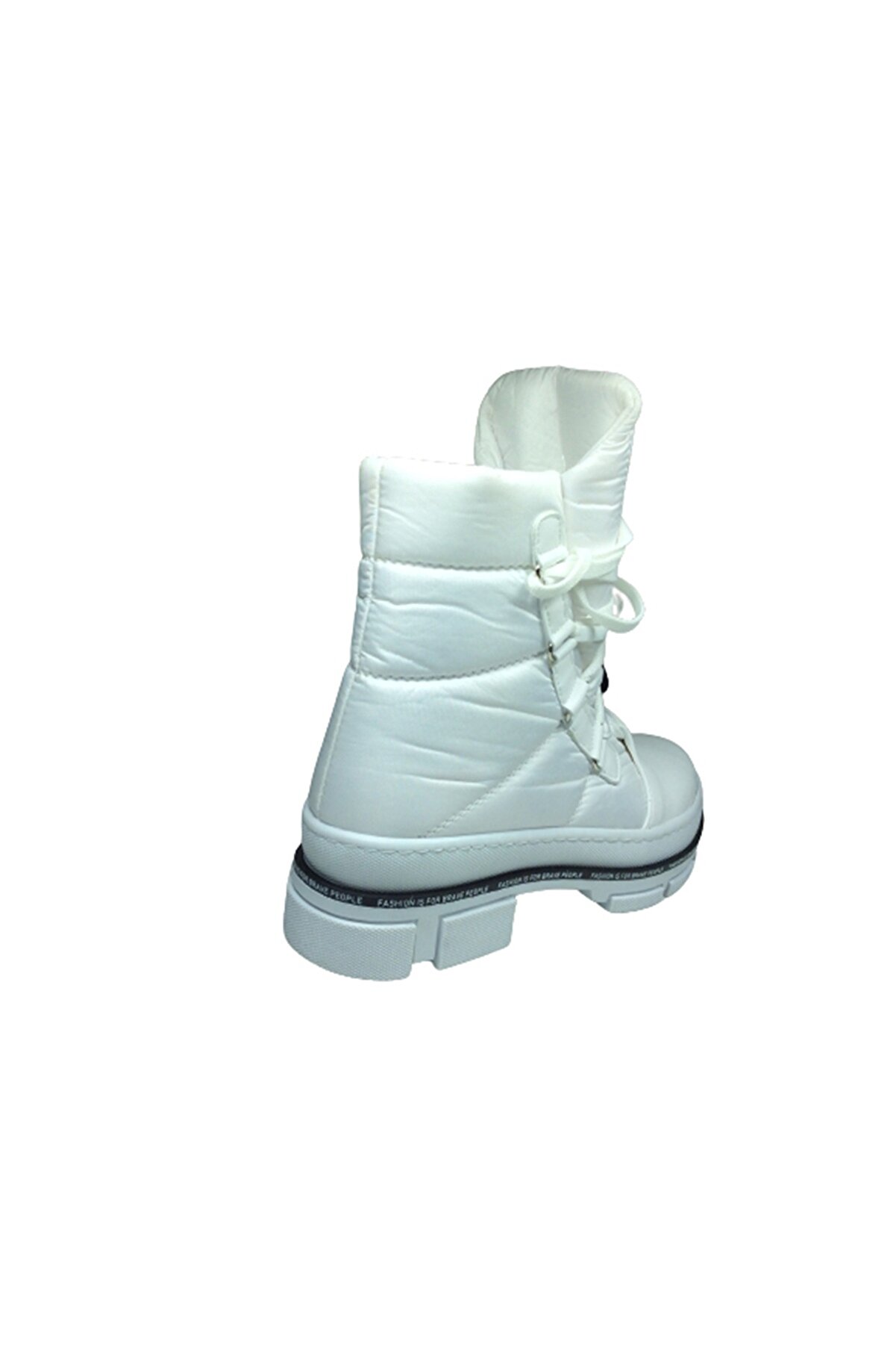 2002 Womenly Style Kadın Beyaz Kar Botu Paraşüt Kumaş Su Geçi̇rmez