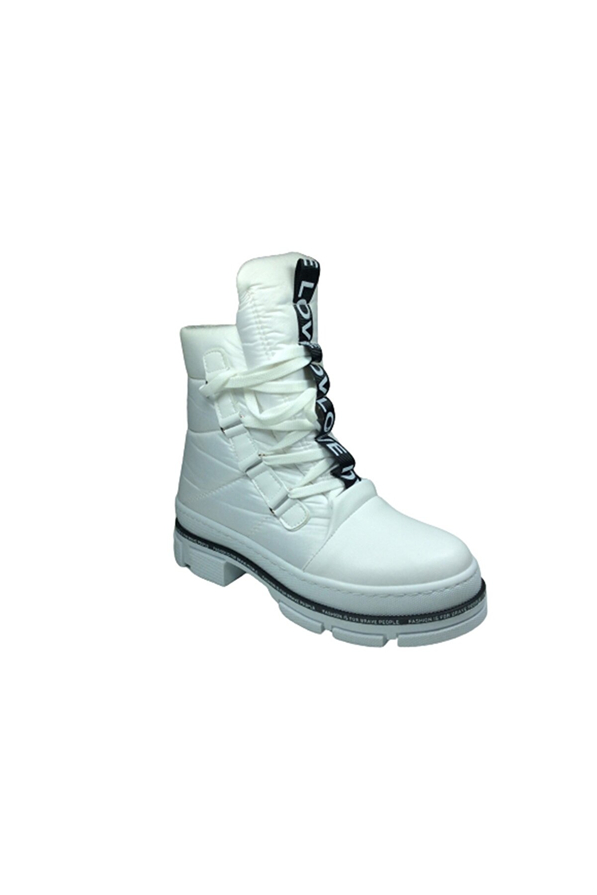 OrtopedikAL 2002 Womenly Style Kadın Beyaz Kar Botu Paraşüt Kumaş Su Geçirmez