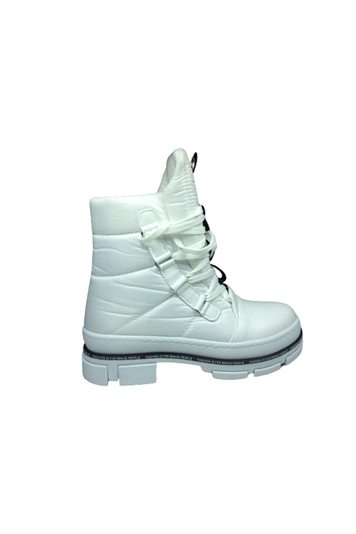 2002 Womenly Style Kadın Beyaz Kar Botu Paraşüt Kumaş Su Geçi̇rmez