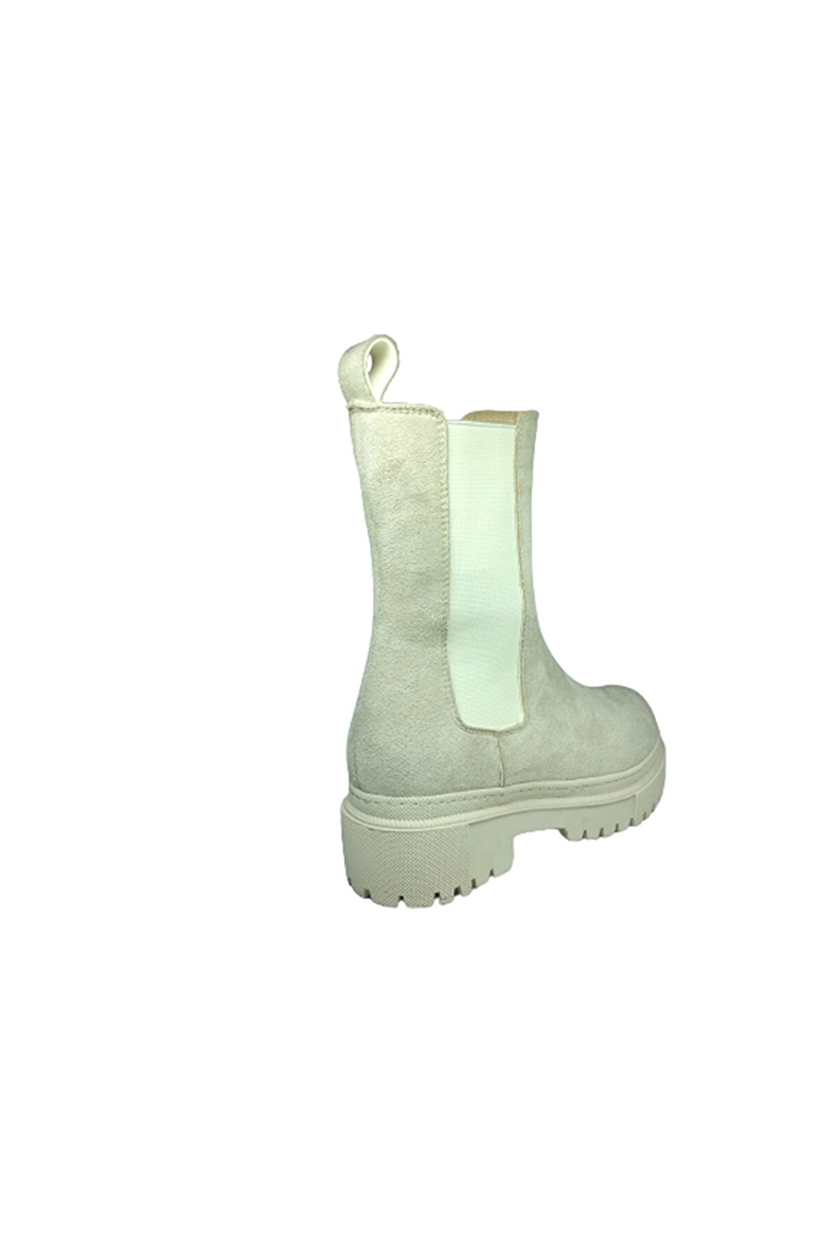 2004 Womenly Style Kadın Ten Bej Renk Süet Lasti̇kli̇ Bot Suni̇ Deri̇