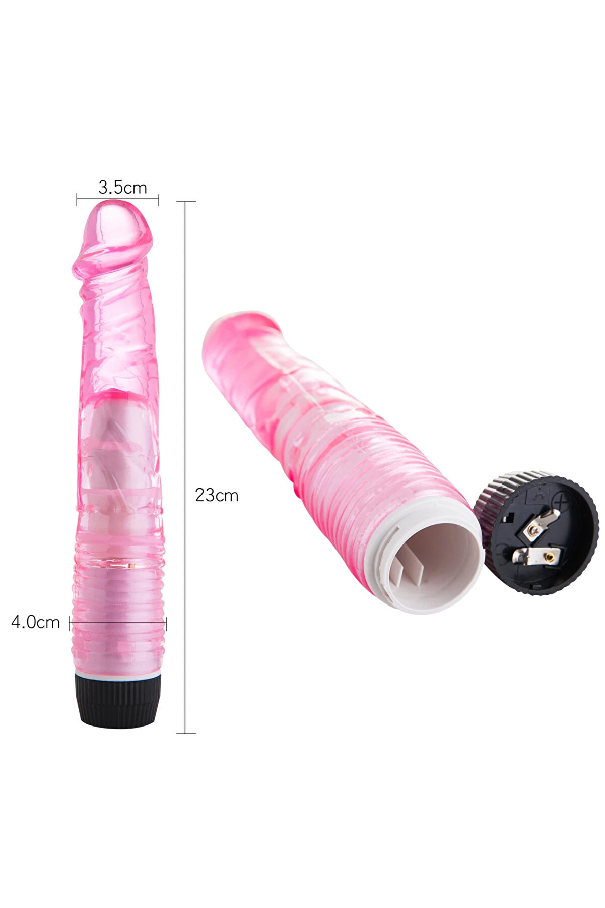 Erox Vi̇bes Pi̇nk Kademeli̇ Ti̇treşi̇mli̇ Jel Vi̇brat&ouml;r 23 Cm