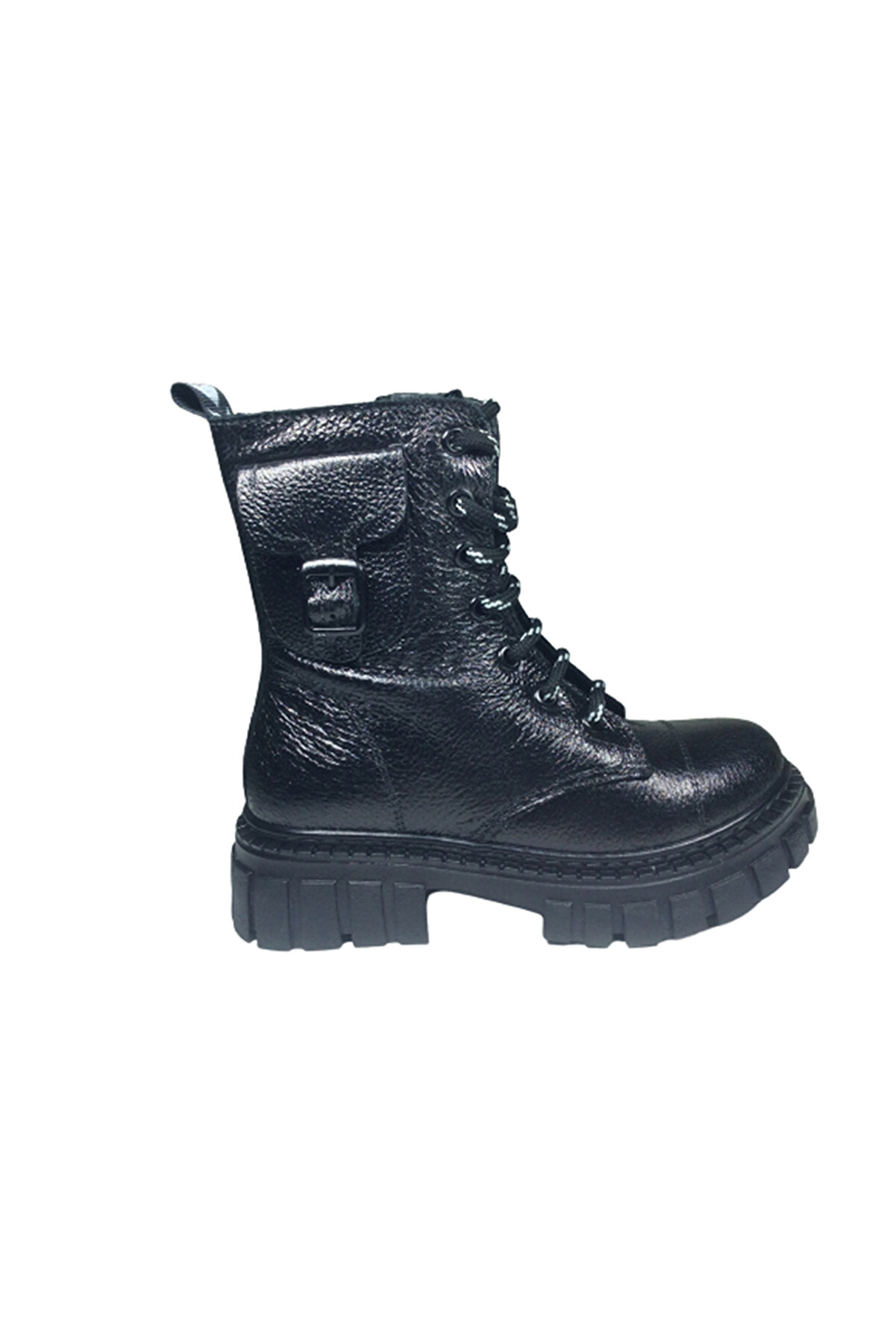 Turkuaz Fi̇let Kız Çocuk Bot Si̇yah Clrd Rugan Deri̇ Ortopedi̇k Anatomi̇k Fermuar