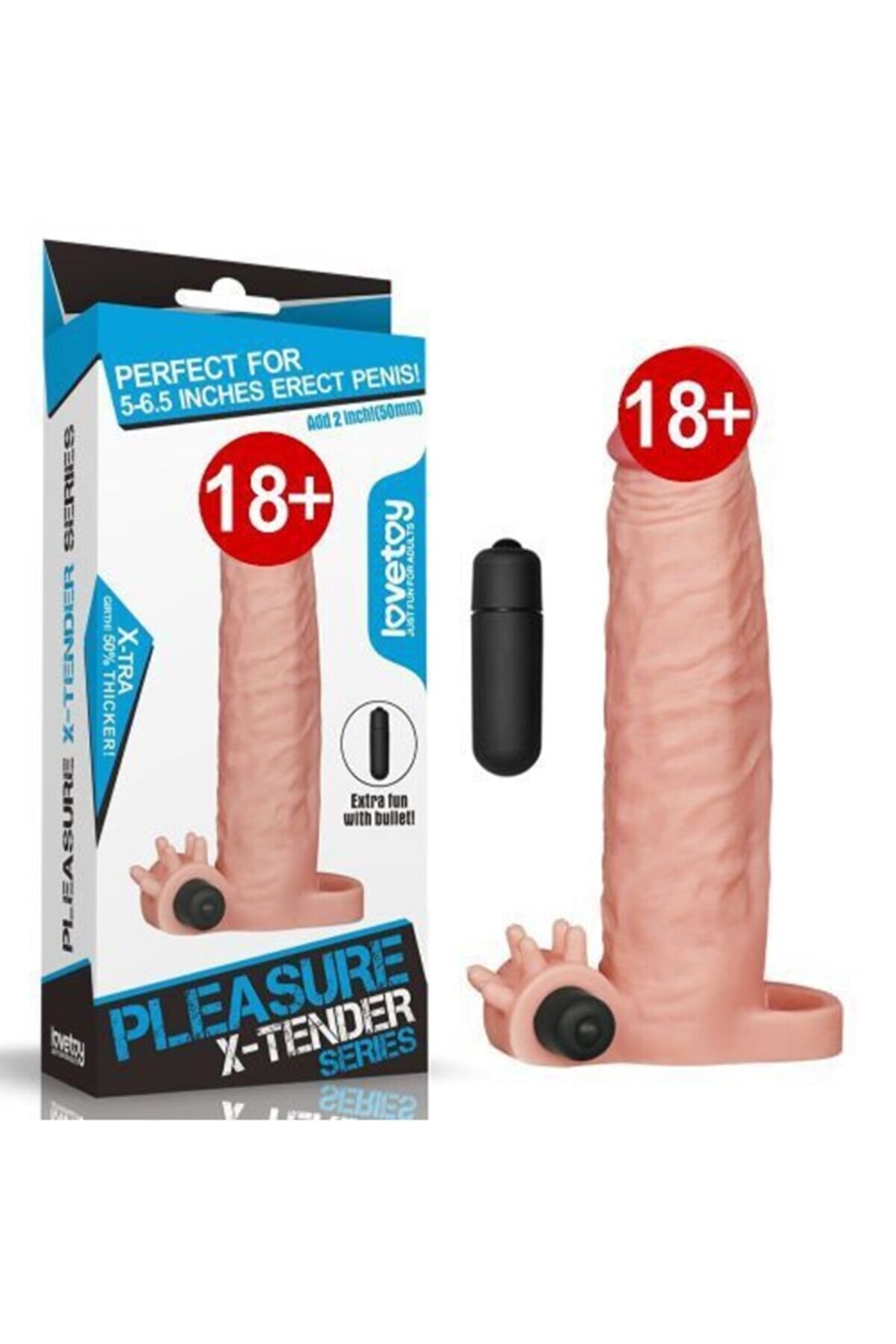 Meyrabest Lovetoy X-Tender Kli̇toral Tırtıklı 50 Mm Uzatmalı Peni̇s Kılıfı
