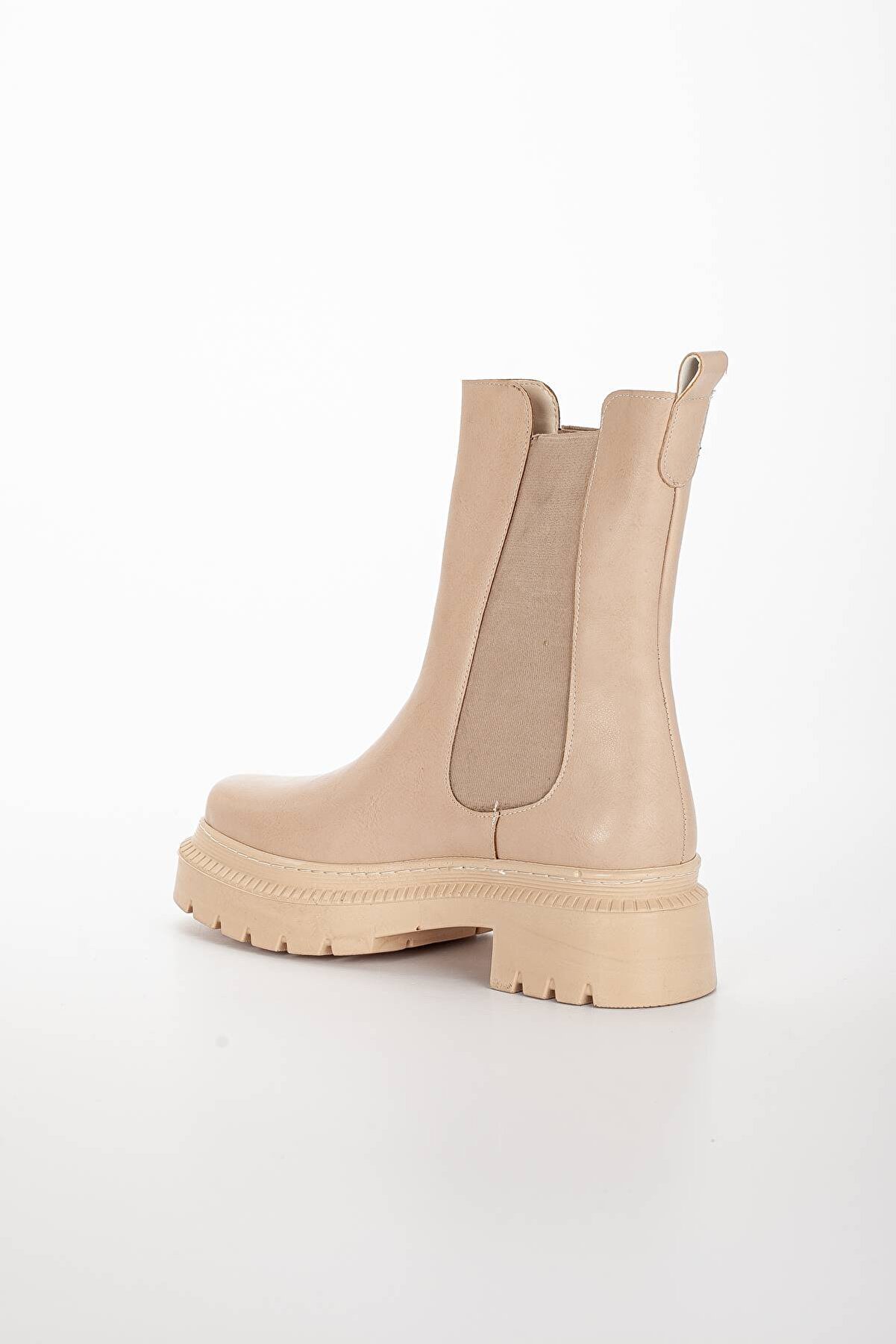 Gult Kadın Özel Üreti̇m Kalın Tabanlı Lasti̇kli̇ Çekme Nude Bot