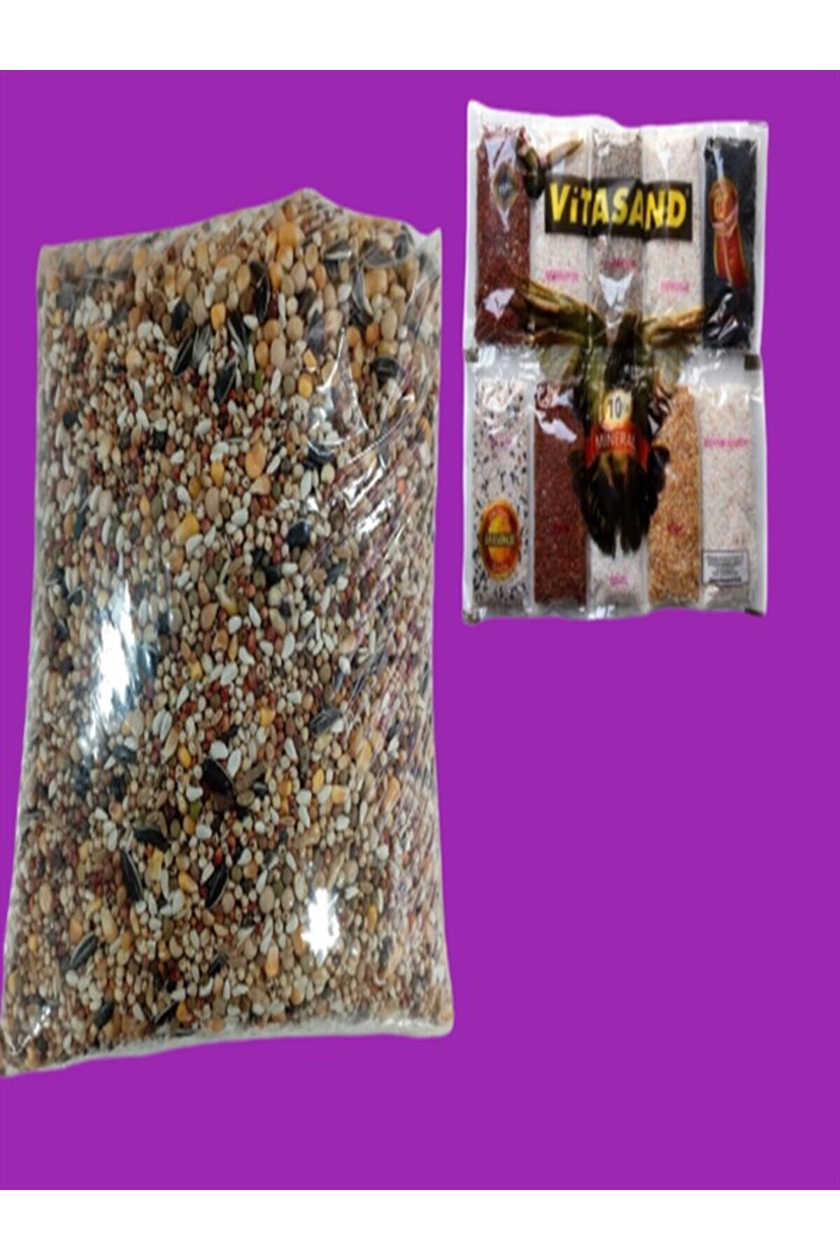 Vi̇tesand G&uuml;verci̇n D&ouml;rt Mevsi̇m Yemi̇ 3 Kg + Vi̇tesad Kuş Mi̇neralli̇ 1 Kg  10 B&ouml;lmeli̇