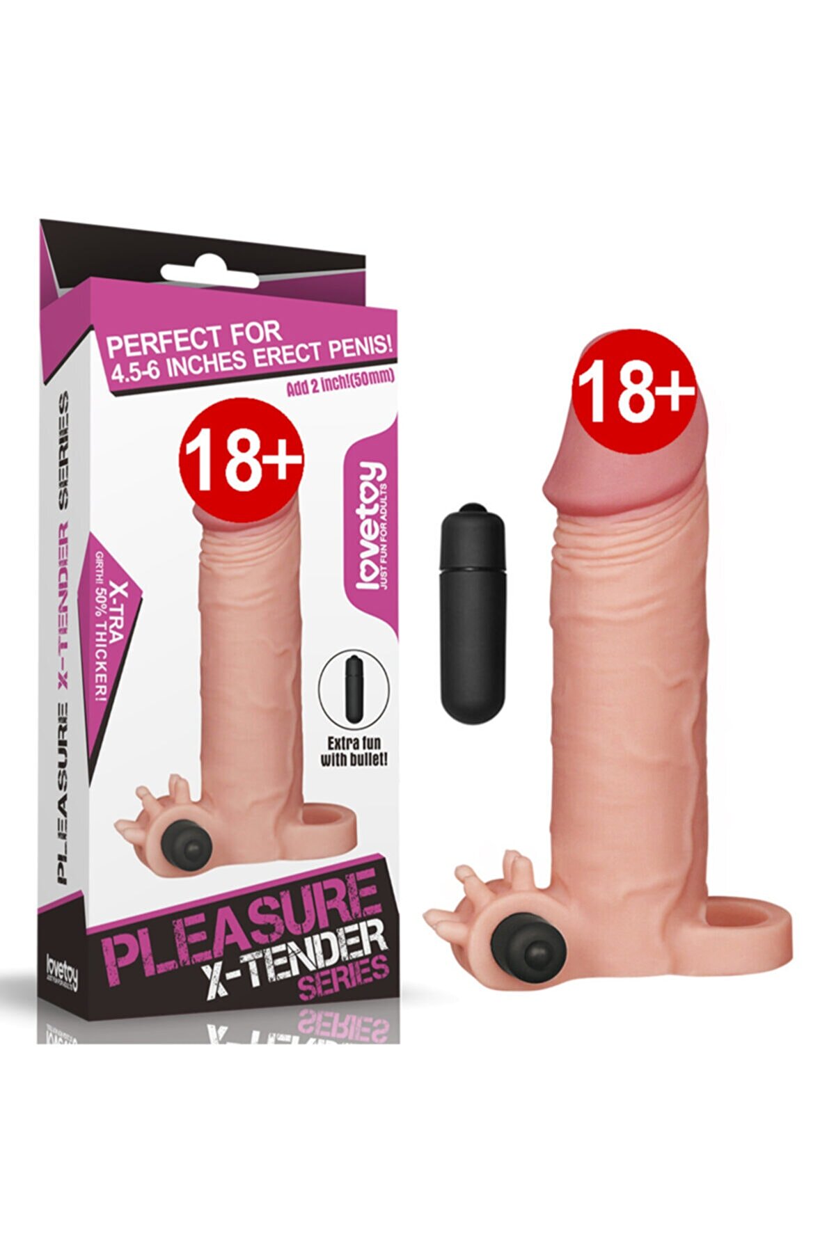Lovetoy X Tender Vi̇brati̇ng Sleeve 5 Cm Dolgulu Kısa Reali̇sti̇k Peni̇s Kılıfı