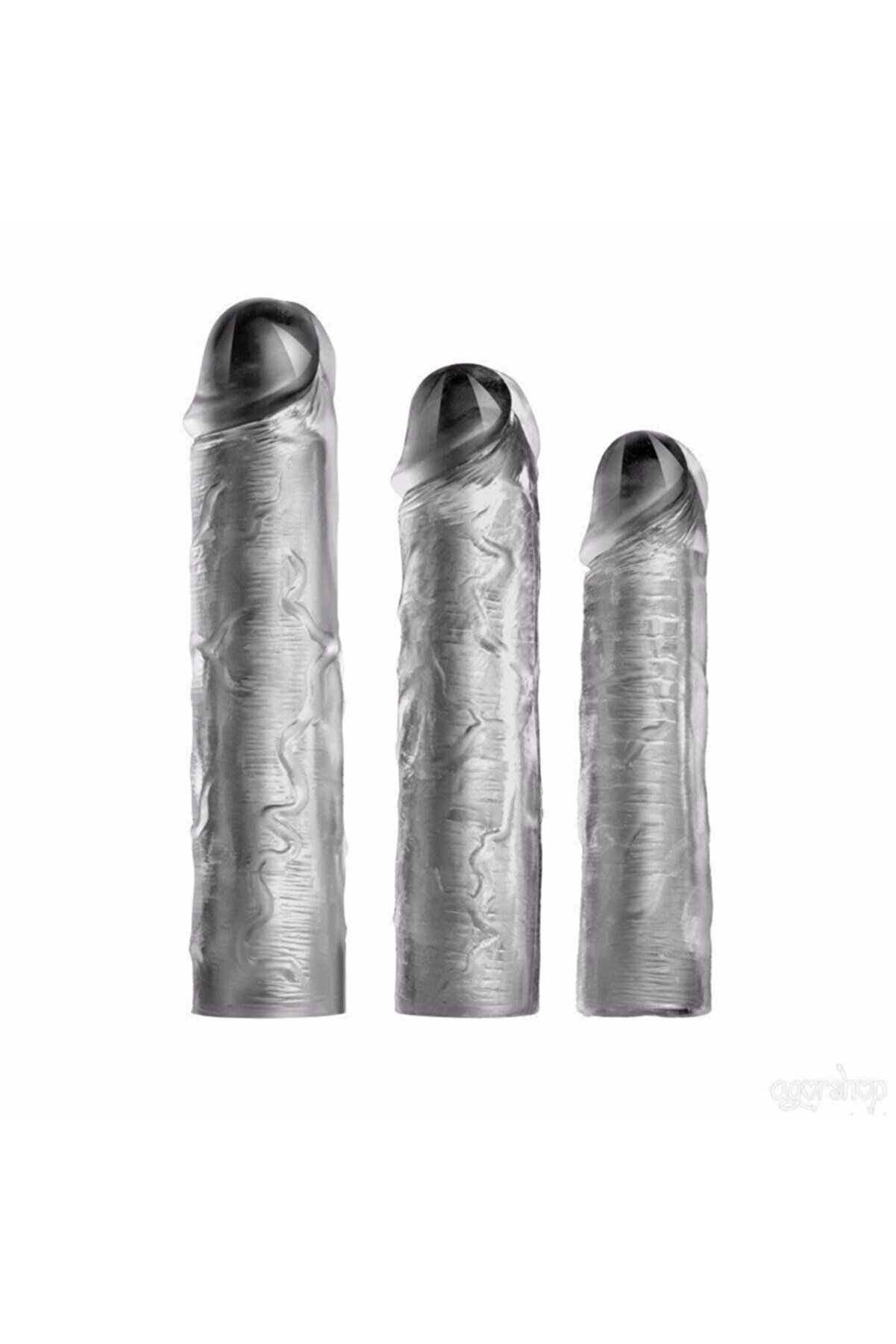 Meyrabest Shequ Textured Peni̇s Sleeves Dolgulu Sli̇kon Peni̇s Kılıfı Seti̇ Black