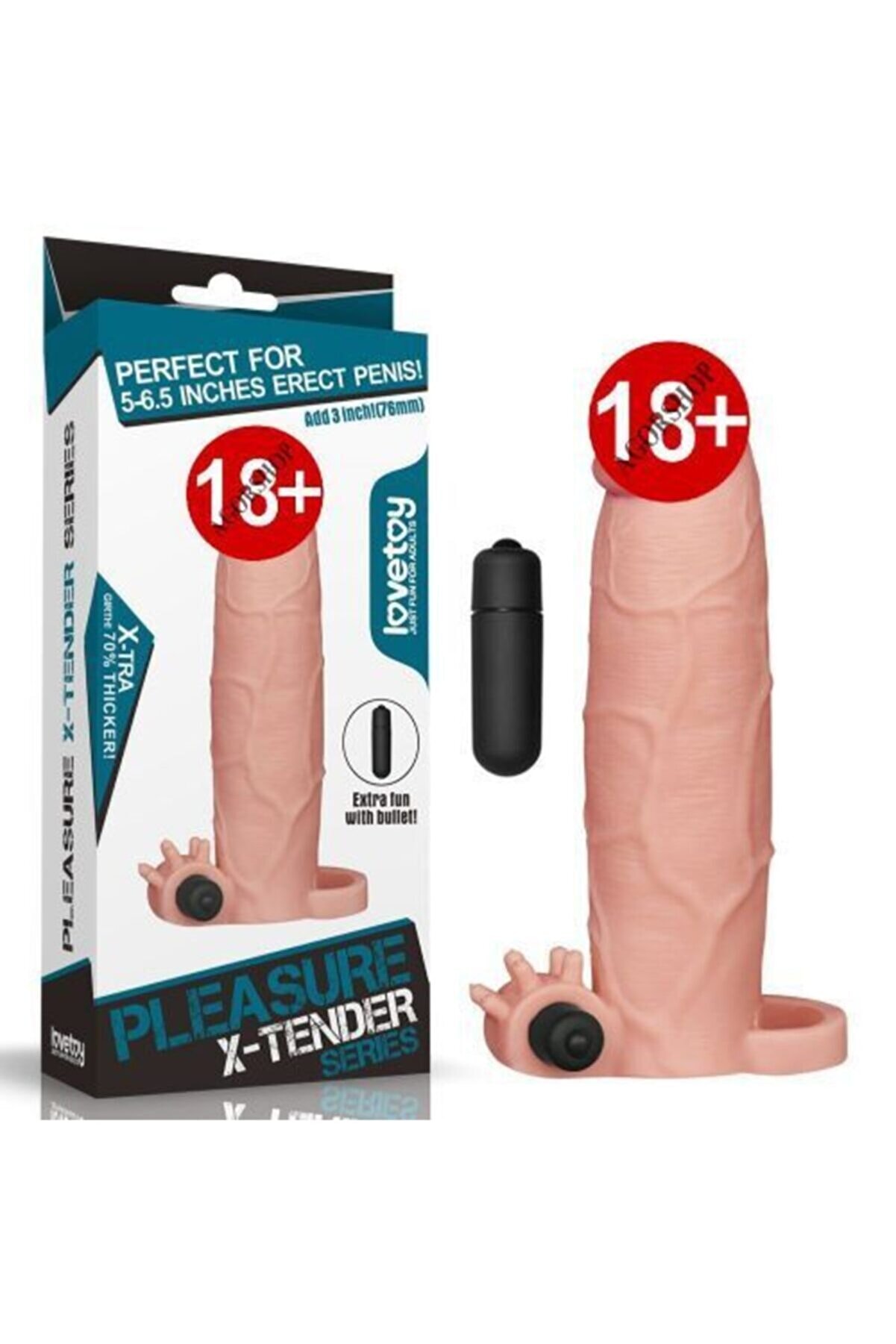 Meyrabest Pleasure X-Tender Ti̇treşi̇mli̇ Dolgulu Peni̇s Kılıfı 7,6 Cm