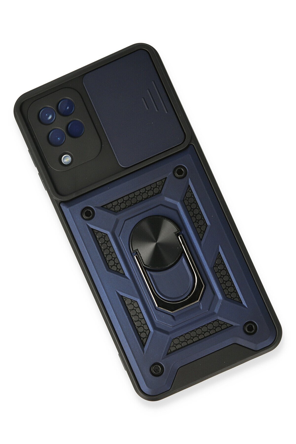 Samsung Galaxy A22 Kılıf Pars Lens Yüzüklü Si̇li̇kon - Laci̇vert