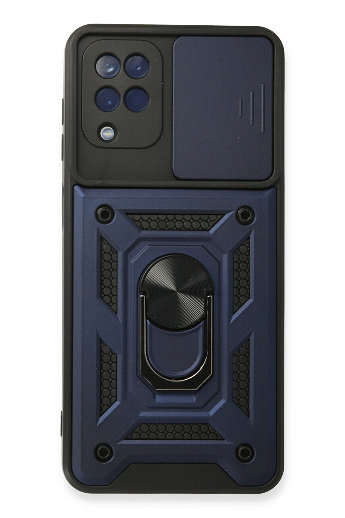 Gidioo Samsung Galaxy A22 Kılıf Pars Lens Yüzüklü Silikon - Lacivert