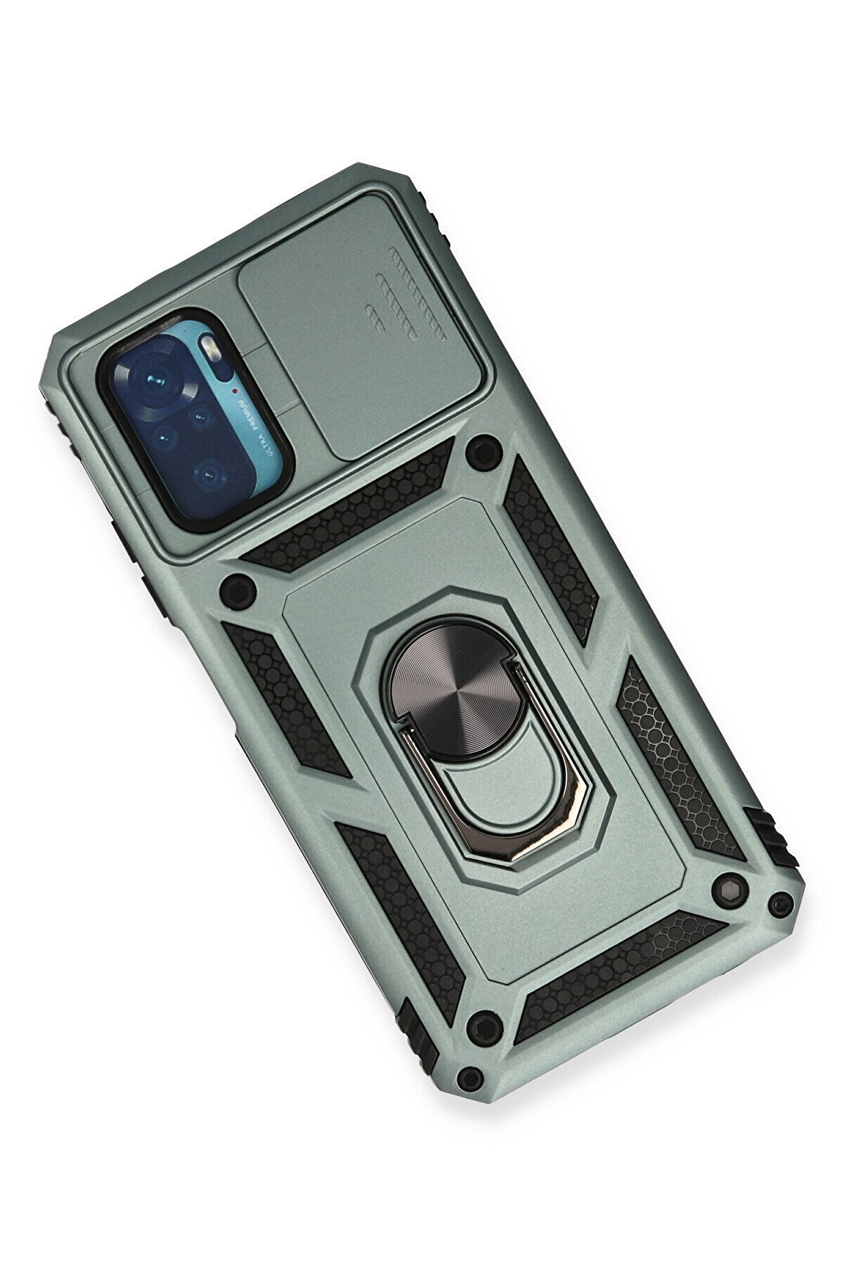 Xi̇aomi̇ Redmi̇ Note 10 Kılıf Pars Lens Yüzüklü Si̇li̇kon - Yeşi̇l