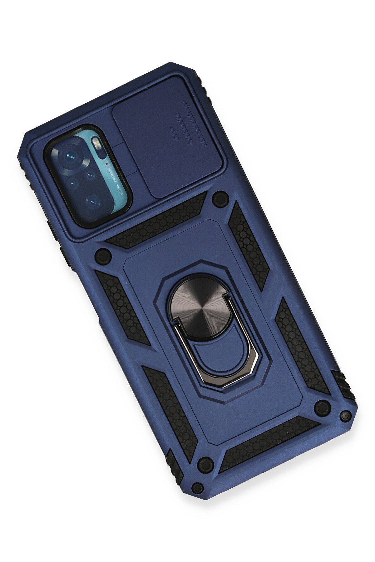 Xi̇aomi̇ Redmi̇ Note 10 Kılıf Pars Lens Yüzüklü Si̇li̇kon - Laci̇vert