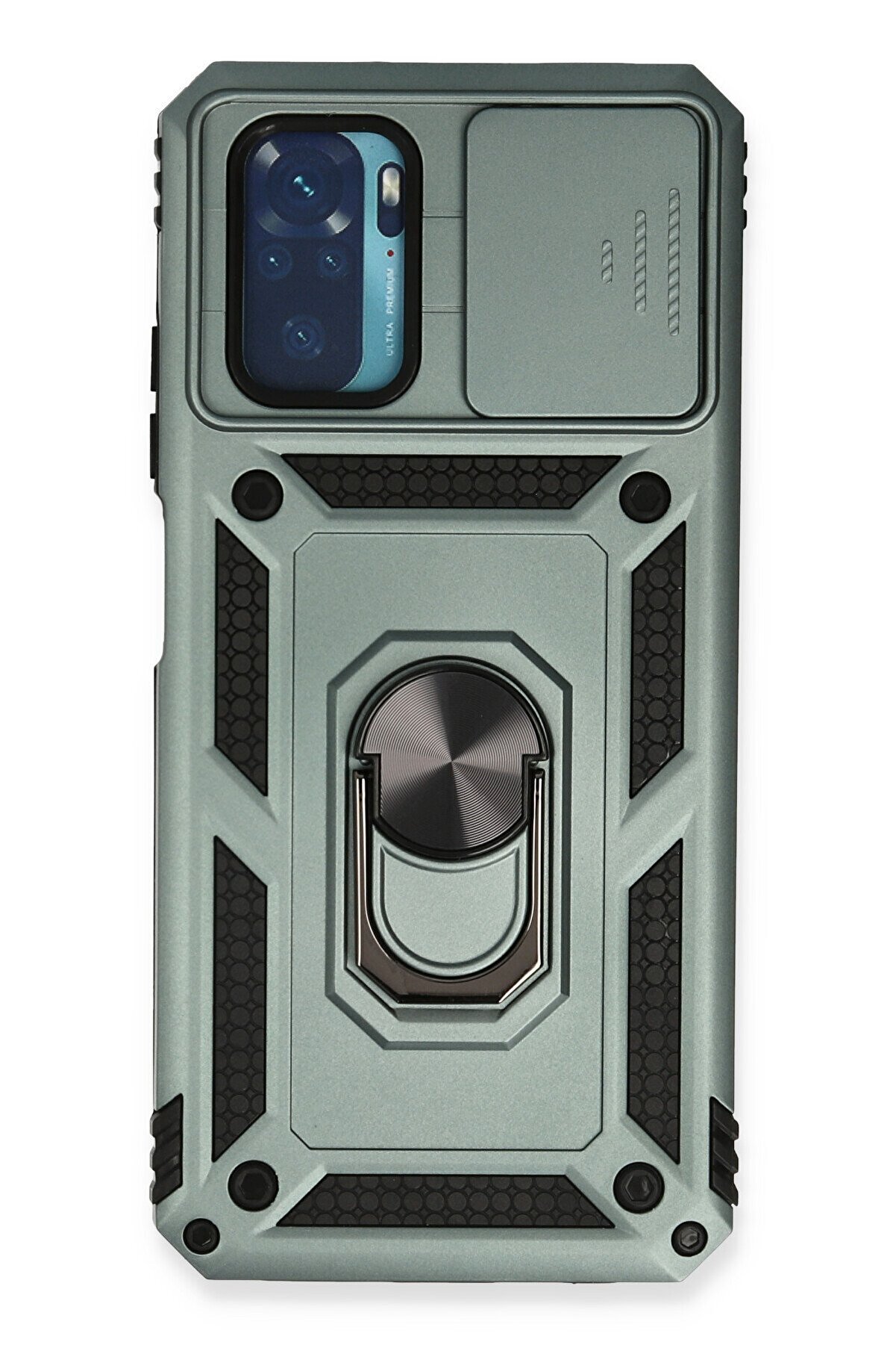 Gidioo Xiaomi Redmi Note 10 Kılıf Pars Lens Yüzüklü Silikon - Yeşil