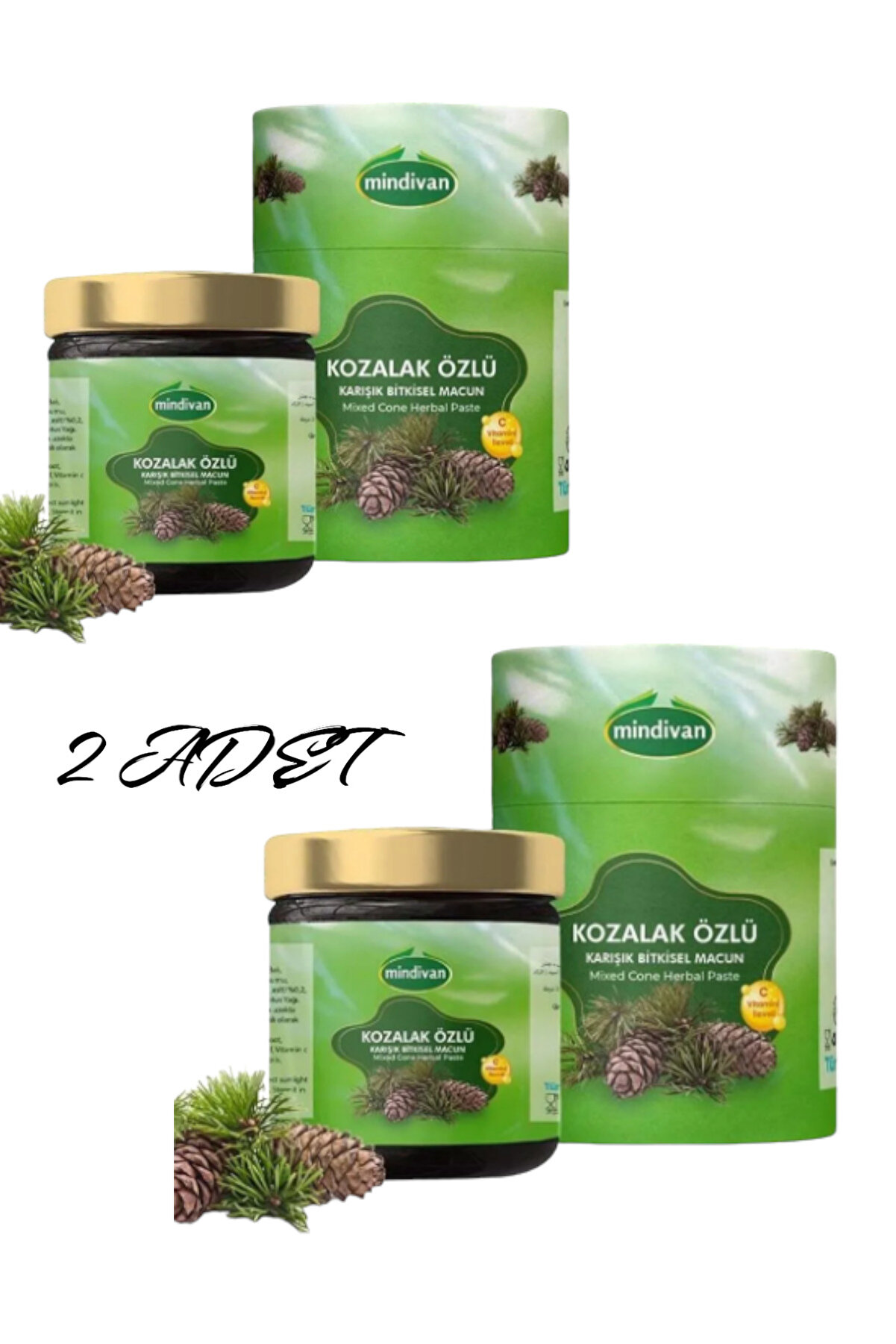 Mindivan Kozalak Macunu Bitkisel Karışımlı Macun 240 g
