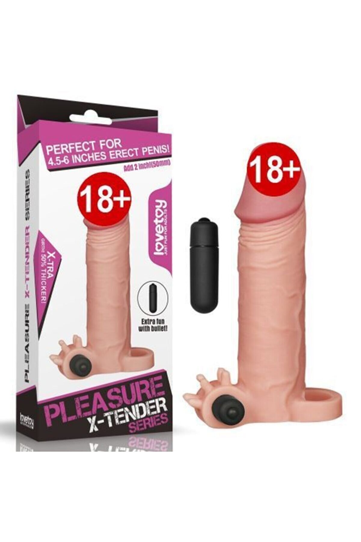 Meyrabest &Ouml;zel Medi̇kal Si̇li̇kon Lovetoy X-Tender Dolgulu Reali̇sti̇k Peni̇s Kılıfı 5 Cm  -Pk2118