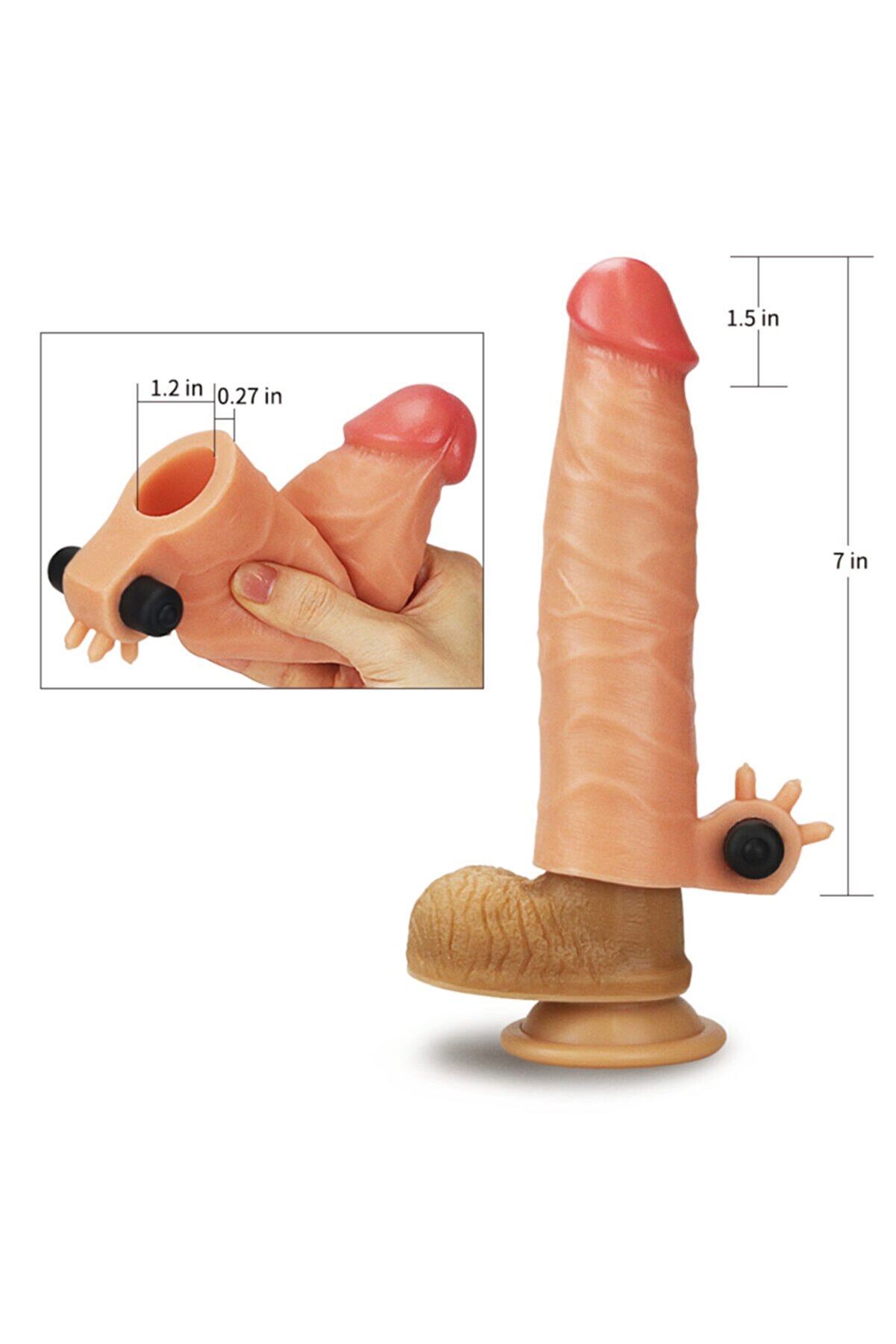 Lovetoy Pleasure Nature Extender 4 Cm Uzatmalı Ti̇treşi̇mli̇ Peni̇s Kılıfı