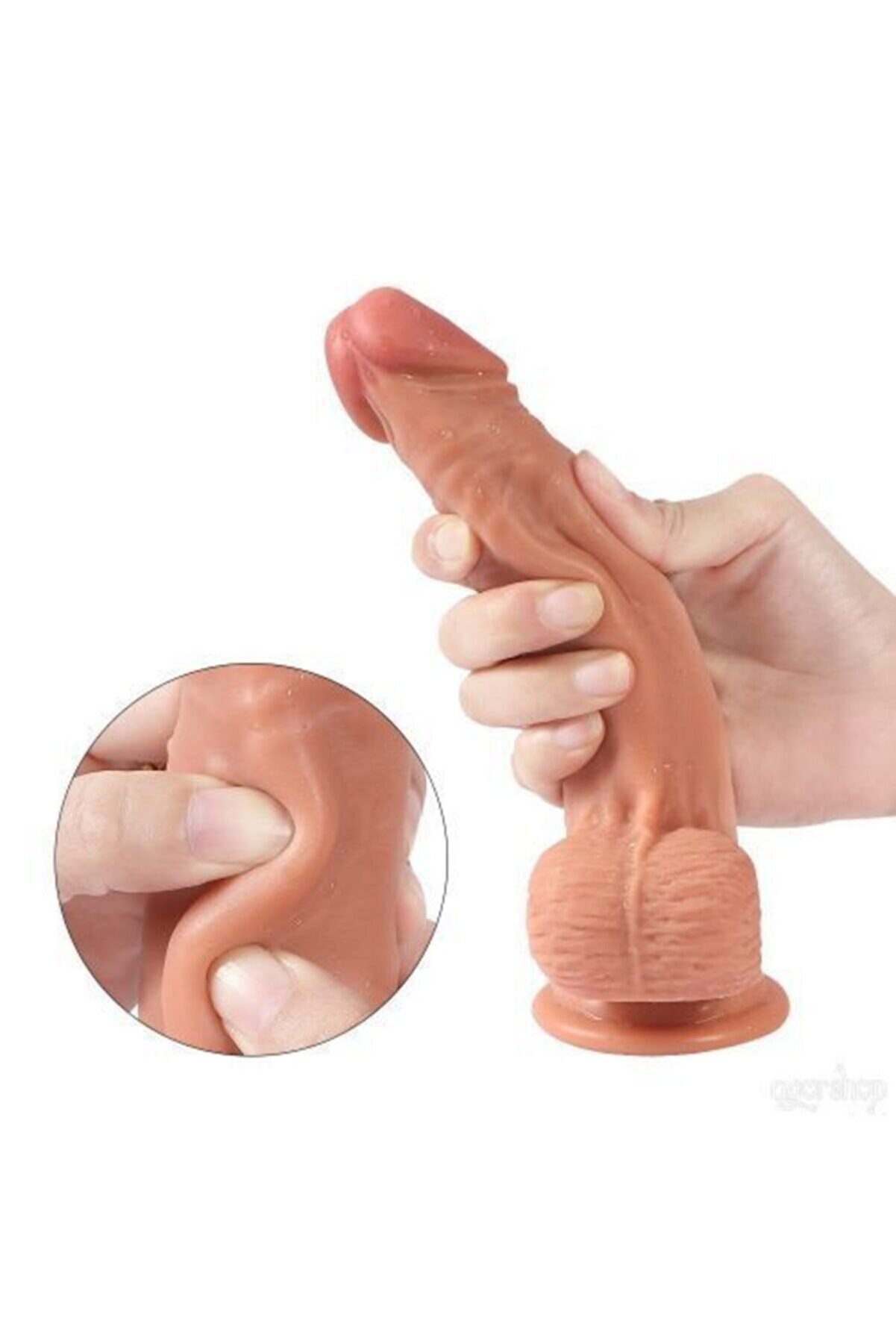 Meyrabest &Ccedil;i̇ft Katmanlı Et Doku Reali̇sti̇k Peni̇s 20 Cm